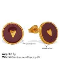 EH1186 Red Drop Gold Earrings Picture2