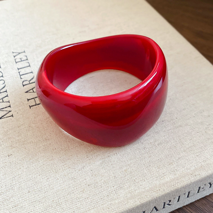 Bracelet jonc en acrylique de forme irrégulière, 1 pièce 