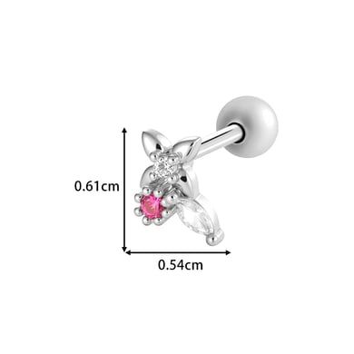 1 stuk hart vlinder koper goud kleur zirkoon piercing oorbel h5 Afbeelding2