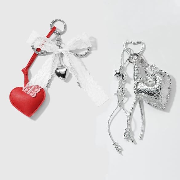 1 Piece Leather Heart Bag Charm