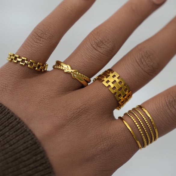 1 Piece Simple Daily Irregular Shape Stainless Steel Women's Statement Rings 2