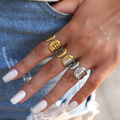 1 Piece Simple Irregular Shape Stainless Steel  Women's Statement Rings h5 Picture7