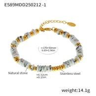E589-Bracciale con perline di abaco in oro-n. 1 