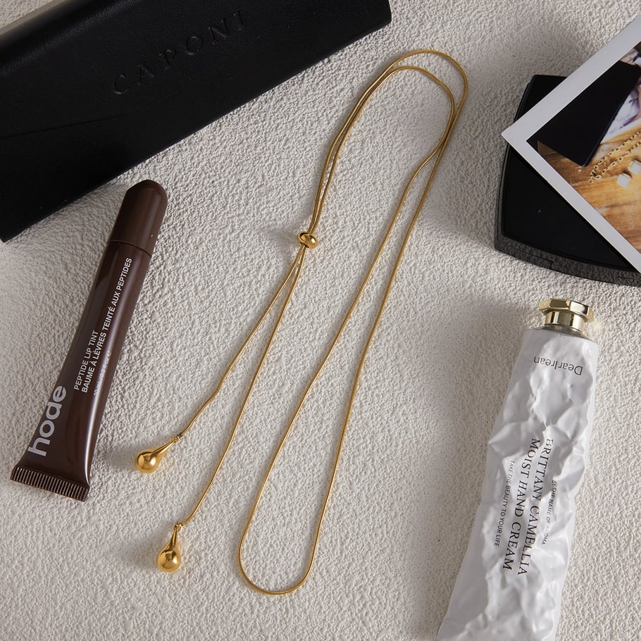 1 pezzo di splendida collana lunga da donna in acciaio inossidabile con goccia giornaliera Immagine7