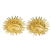 Hammered Sun Earrings-Gold 