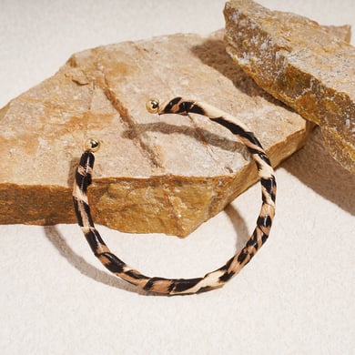 1 Piece Retro Leopard leather Alloy Cuff Bracelet h5 Picture5