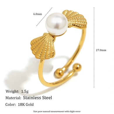 1 Piece Classic Bow Knot Stainless Steel Gold Color Statement Rings h5 Picture2