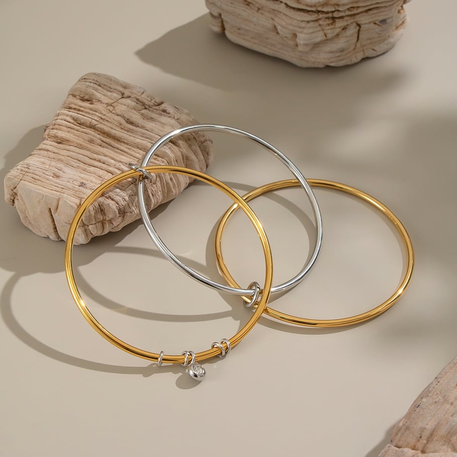 1 Piece Stainless Steel Mixed Color Bangle Picture2