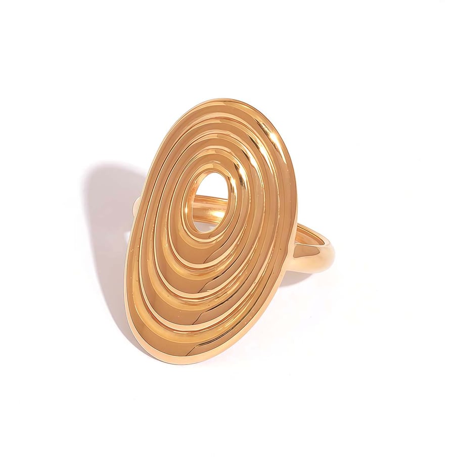 1 Piece Simple Series Retro Circle Stainless Steel  Women's Statement Rings 