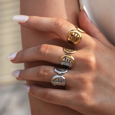 1 Piece Simple Irregular Shape Stainless Steel  Women's Statement Rings h5 Picture3
