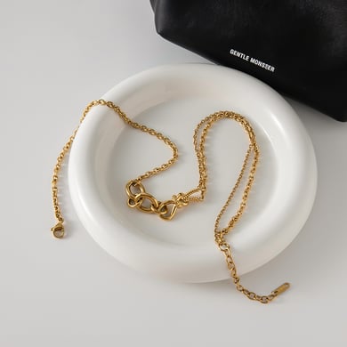 1 Piece Classic Twist Circle Stainless Steel Gold Color Women's Chain Necklaces h5 Picture7