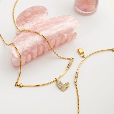 1 pezzo di collana con ciondolo da donna in acciaio inossidabile color oro con lucchetto classico h5 Immagine7
