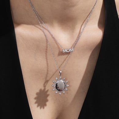 1 Piece Classic Sun Stainless Steel Gold Color Women's Pendant Necklaces h5 Picture3