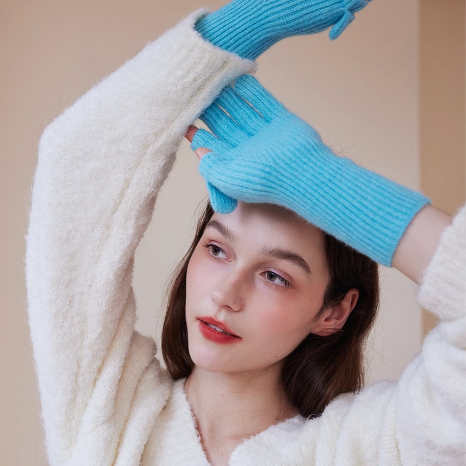1 Pair Portable Solid Color Polyester Women's Gloves Picture3