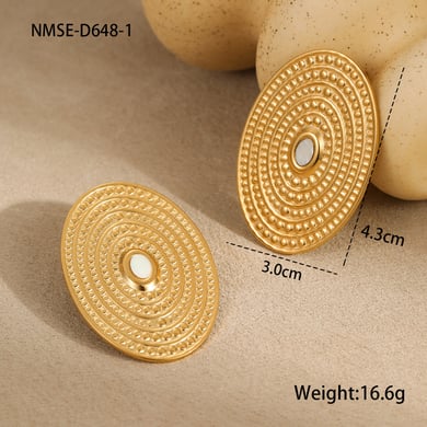 1 Pair Luxurious Series Elegant Thread Stainless Steel Women's Stud Earrings h5 Picture2