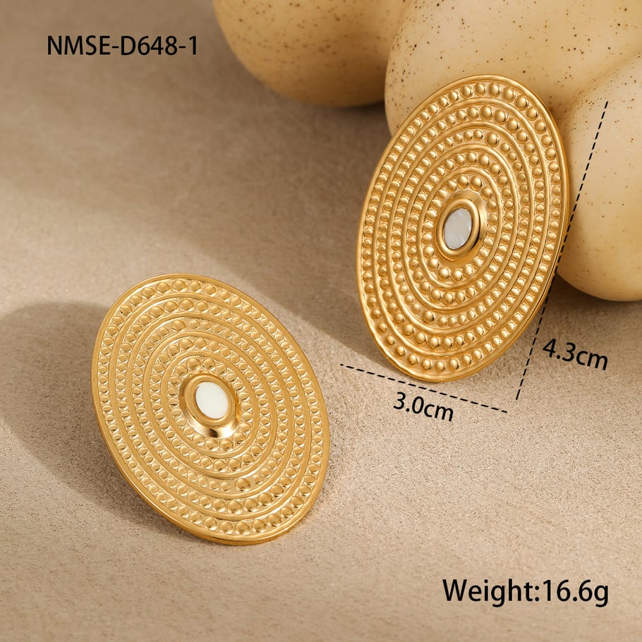 1 Pair Luxurious Series Elegant Thread Stainless Steel Women's Stud Earrings Picture2