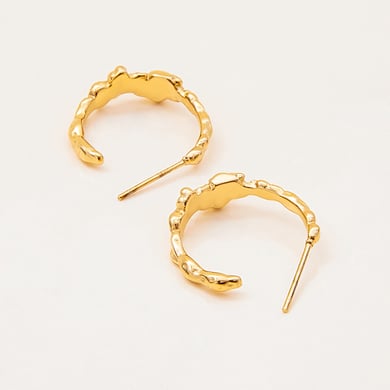 1 paire de boucles d&#39;oreilles créoles luxueuses en acier inoxydable de forme irrégulière, couleur or, pour femme h5 Image4