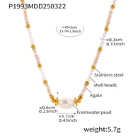 P1993-Collana in pietra naturale sfaccettata 40+5cm 