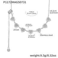 P1172-Steel Heart Pull-Out Necklace 64cm Picture2