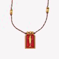 Hand-woven colored rope dripping oil tuna tarot card - gold and red Picture3