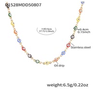 P1528-Colorful Oil Drop Gold Necklace-45+5cm Picture12