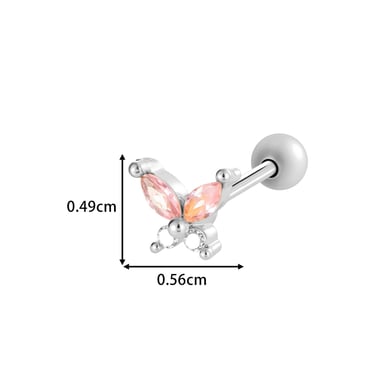 1 stuk hart strik knoop vlinder koper goud kleur zirkoon piercing oorbel h5 Afbeelding2