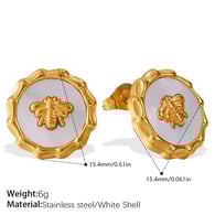 EH507G White Shell Gold Earrings Picture6