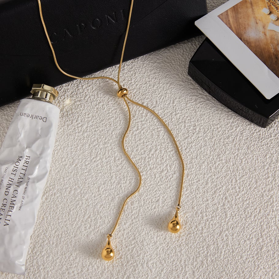 1 pezzo di splendida collana lunga da donna in acciaio inossidabile con goccia giornaliera Immagine6