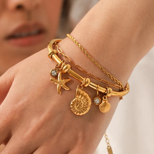 Bracelet tortue quotidien en acier inoxydable couleur or et zircon pour femme, 1 pièce 2
