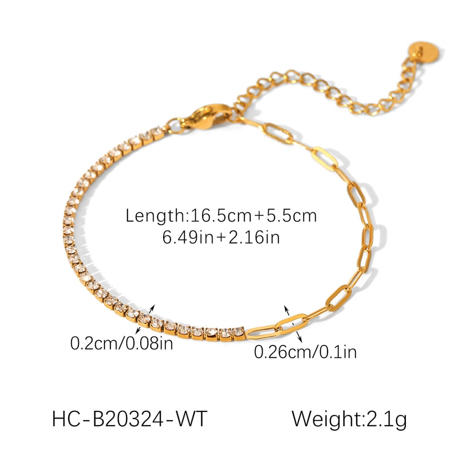 1 Piece Daily Patchwork Stainless Steel  Gold Color  Women's Chain Bracelets Picture2
