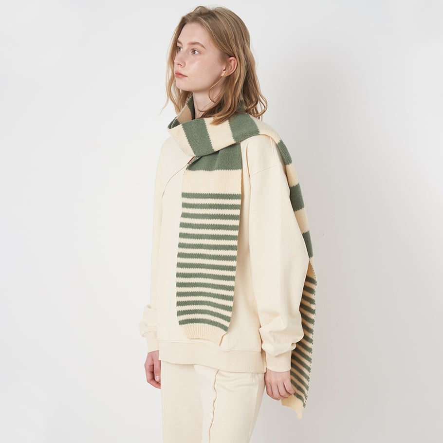 Bufandas de invierno para mujer de fibra sintética con rayas blancas y negras (1 pieza) Imagen4