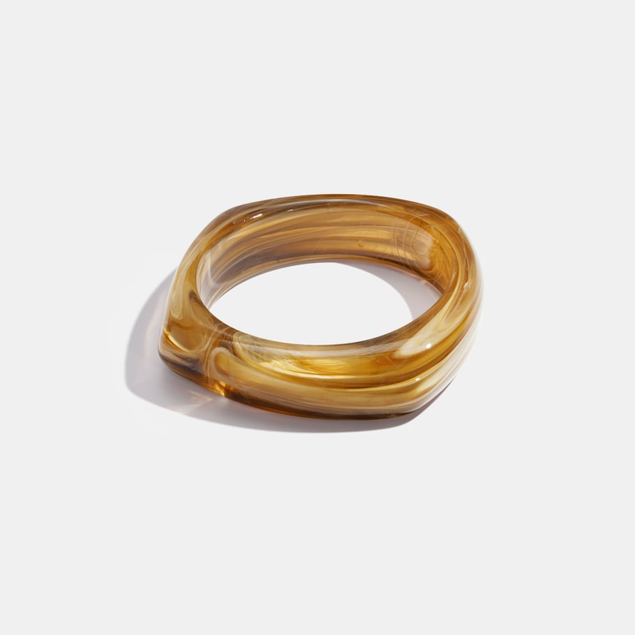 1 Piece Simple Versatile Irregular Gradient Color Acrylic Women's Bangles