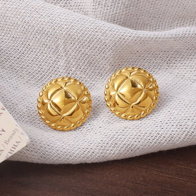 1 Pair Heart Stainless Steel Gold Color Stud Earrings h5 Picture3