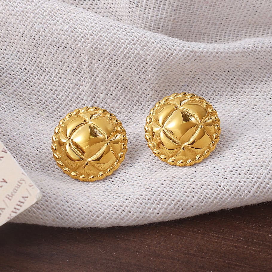 1 Pair Heart Stainless Steel Gold Color Stud Earrings Picture3