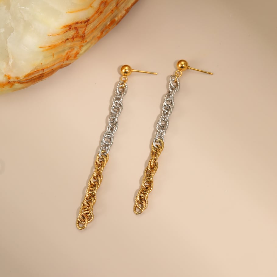 1 Piece  Daily Mixed Color Chain Stainless Steel  Women's Chain Necklaces Picture4