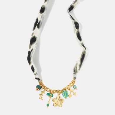 1 Piece Romantic Series Retro Flower Cherry Stainless Steel  Gold Color Women's Pendant Necklace h5 Picture2