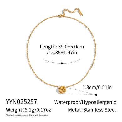 Collana con ciondolo color oro a forma di fiore in acciaio inossidabile da 1 pezzo h5 
