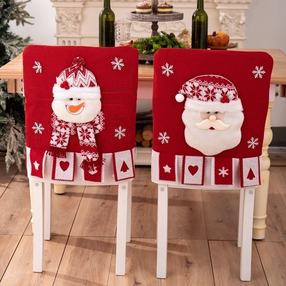 1 Stück weihnachtlicher dekorativer Stuhlbezug Bild3
