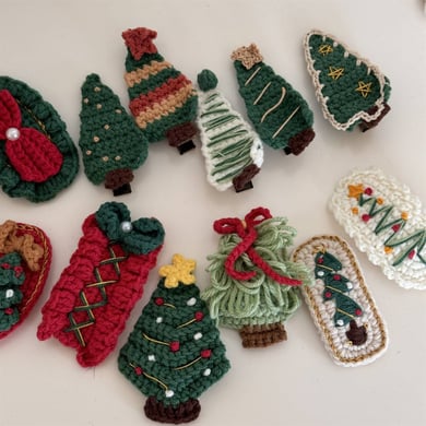 1 Piece Romantic Series Cute Christmas Fabric Women's Hair Clips h5 Picture4
