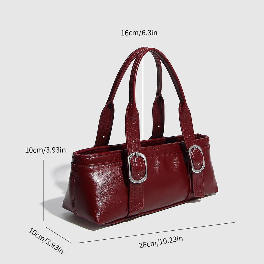 Bolso de mano para mujer de PU de color sólido informal de serie simple de 1 pieza Imagen2