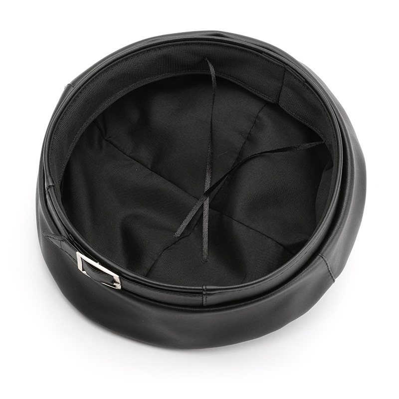 1 Piece Retro Elegant Solid Color PU Beret Picture4