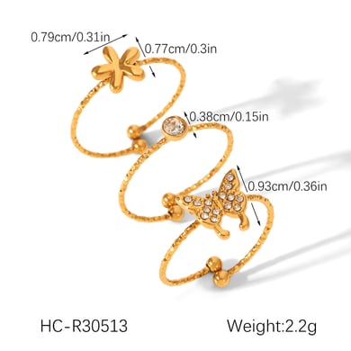 Luxe serie Dagelijkse bloemen roestvrijstalen zirkonia statement ringen h5 Afbeelding2