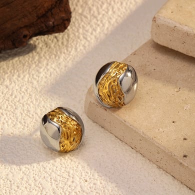 1 Pair Heart Stainless Steel Mixed Color Stud Earrings h5 Picture2