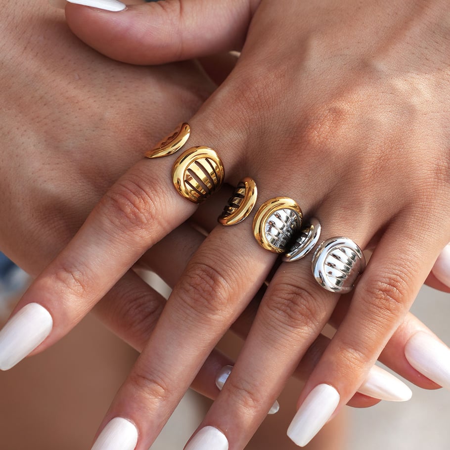 1 Piece Simple Irregular Shape Stainless Steel  Women's Statement Rings Picture5