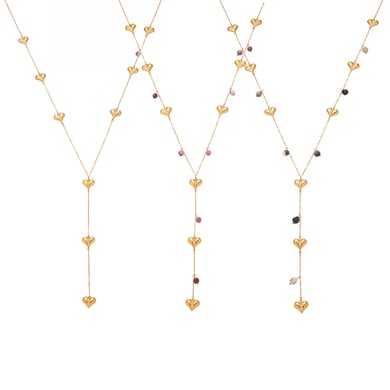 1 Piece Delicate Heart Stainless Steel Natural Stone Women's Long Necklaces h5 Picture6