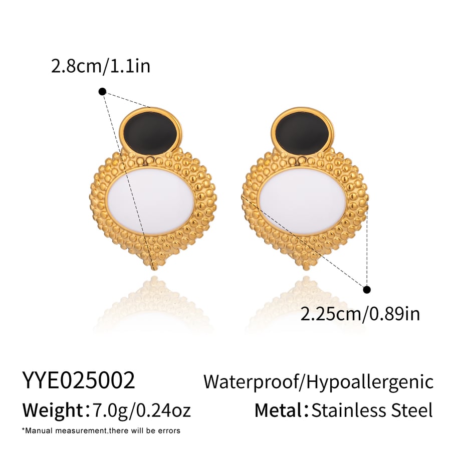 Elegant Patchwork Stainless Steel Gold Color Necklace Set 