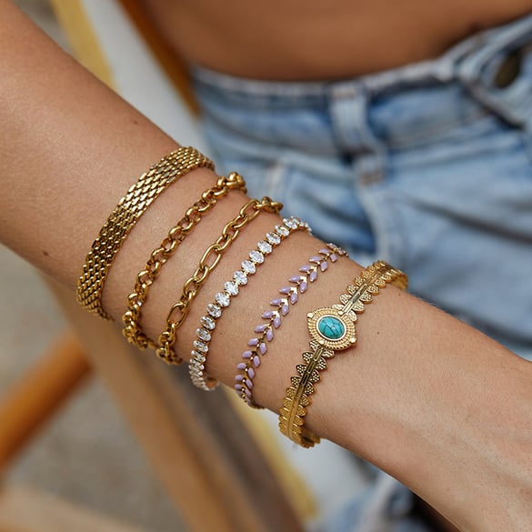 1 Stück einfache Alltagskette Rechteck Edelstahl Damen Kettenarmbänder 2