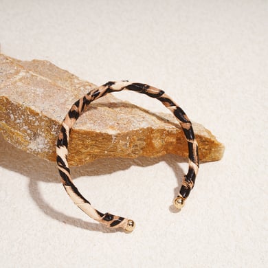 1 Piece Retro Leopard leather Alloy Cuff Bracelet h5 Picture3