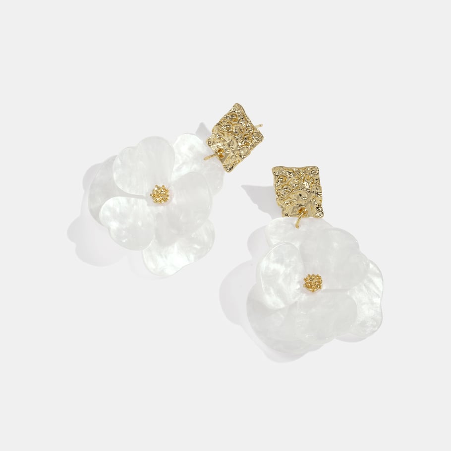 1 Pair Retro Flower Alloy Drop Earrings 