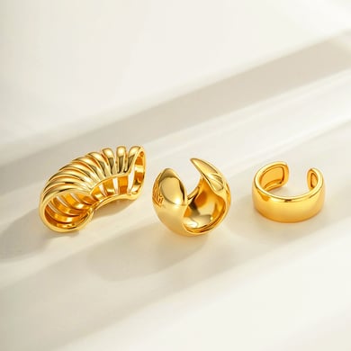 1 Piece Copper Gold Color Zircon Ear Cuffs h5 Picture3